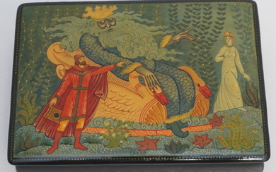 RUSSIAN LACQUER HAND PAINTED BOX