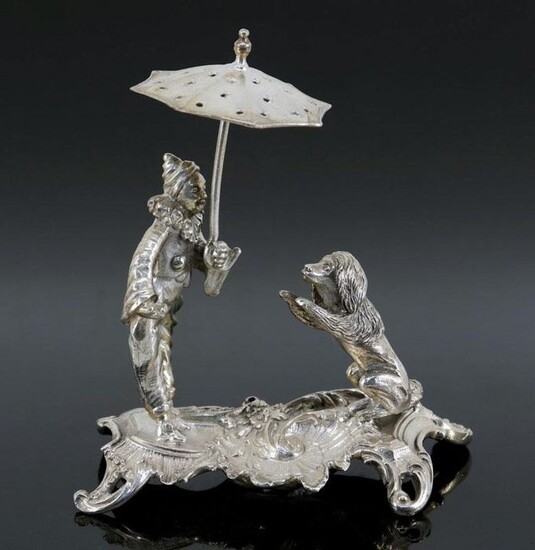 Rare and large toothpick holder in Silver - Goat - .833 silver - Portugal - Late 19th century