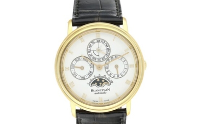 Reference 5495-1418-55 Villeret A yellow gold perpetual calendar wristwatch with moon phases, Circa 1995