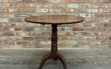 Regency mahogany tripod tilt-top table, good turned column, ...