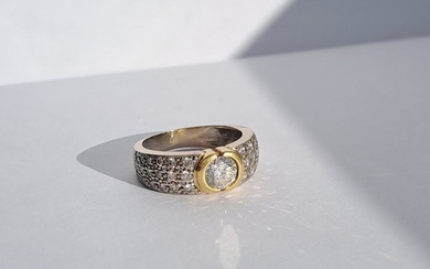 Ring White gold - 1.16 tw. Diamond (Natural coloured) - Diamond