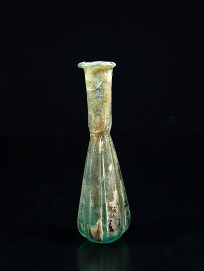 Roman Glass Bottle, Ribbed