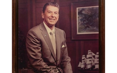 Ronald Reagan Signed Oversized Photograph