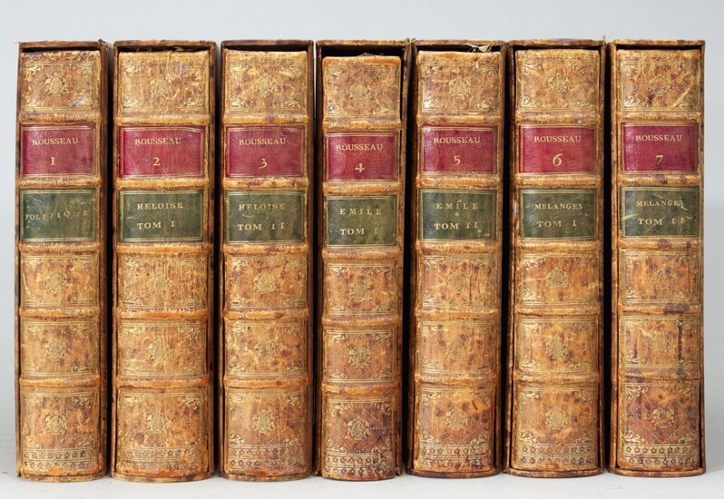 Rousseau, Collection complete des oeuvres, Geneva, 1782, 17 volumes, contemporary calf gilt