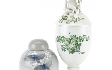 Royal Copenhagen, Danish porcelain comprising a vase and cov...