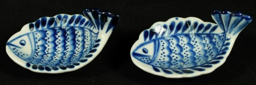 Russian Porcelain Fish Shaped Bowls
