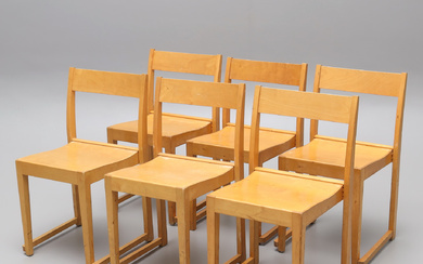SVEN MARKELIUS. A set of six “Orchestral chair” chairs, second half of the 20th century.