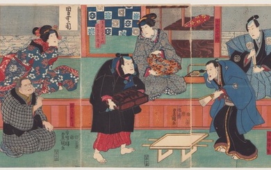 Scene from the kabuki play 'Sekai o Hana Oguri Gaiden' 世界花小栗外伝 - 1851 - Utagawa Kunisada (1785-1865) - Japan - Edo Period (1600-1868)