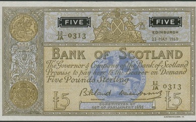 Schottland, gemischtes Lot 16 Noten: Bank of Scotland: 5 Pounds...