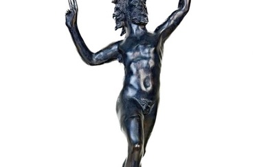 Sculpture, Fauno Danzante (83cm) - 82 cm - Bronze, Late 20th century