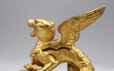 Sculpture, Griffin - 10.5 cm - Bronze (gilt)