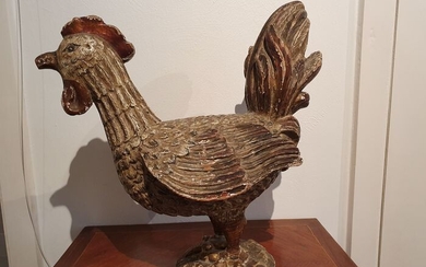 Sculpture, chicken (1) - Folk Art - Wood - 18th/19th century