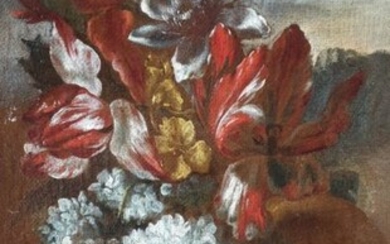 Scuola italiana del XVII-XVIII secolo - Natura morta con composizione floreale
