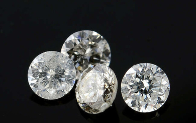 A selection of brilliant-cut diamonds, weighing 0.75ct total.