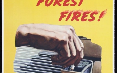 Set of 4 Original 1940s Prevent Forest Fires Posters