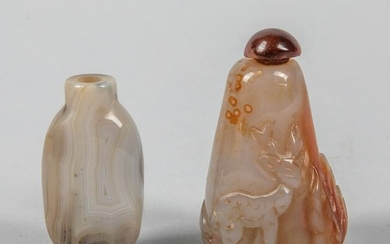 Set of Chinese Carved Agate Snuff Bottles
