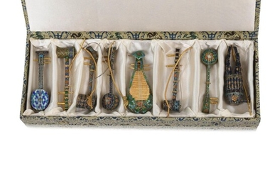 Set of Eight Chinese Miniature Instruments.