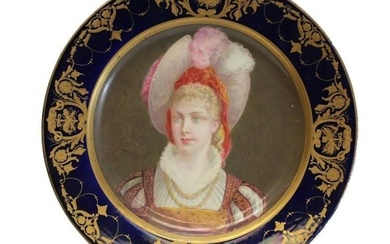 Sevres Hand Painted Porcelain Cabinet Plate, 19th Century. Beauty