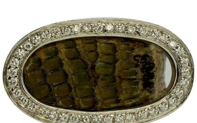 Snakeskin Diamond Ring by Homero 14K White Gold Band