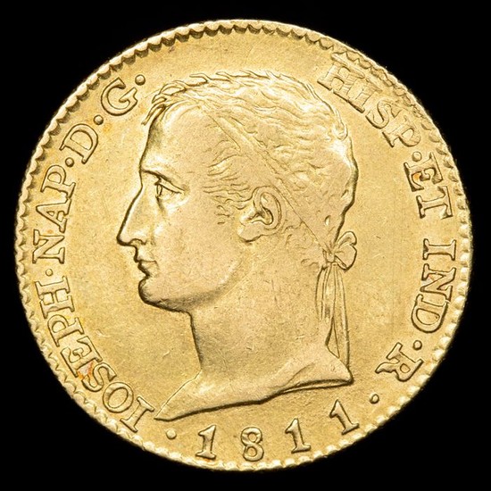 Spain - 80 Reales -José Napoleón. 1811 - Ensayador A.I - Madrid. Muy rara - Gold