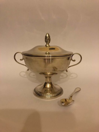 Spoon, Sugar caster (2) - .800 silver - Italy - Second half 20th century