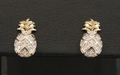 Sterling Diamond Pineapple Earrings
