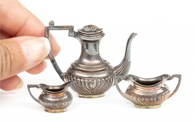 Sterling Silver Vintage Diminutive Miniature Coffee Set