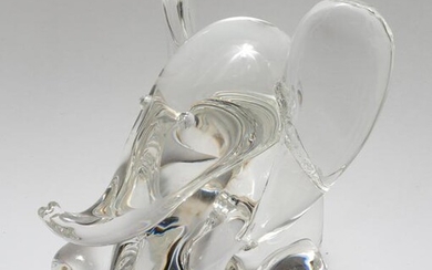 Steuben Glass Elephant Figural Sculpture