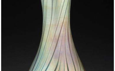Steuben Gold Aurene Glass Peacock Feather Vase (circa 1910)