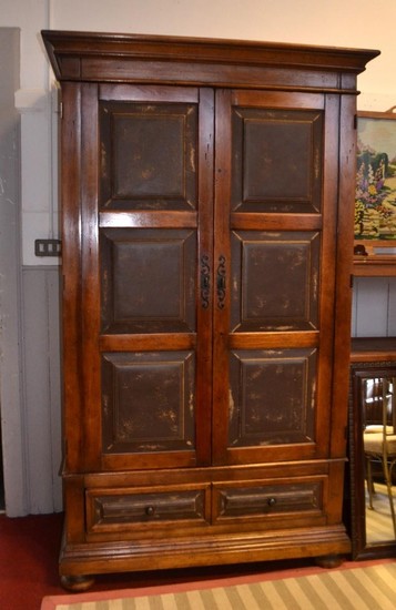 Super Quality Modern wooden armoire with leather panels and ...