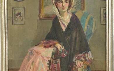 Suzanne Minier (1884-1955). Portrait de femme... - Lot 57 - Conan Hôtel d’Ainay