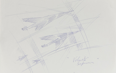 THAYAHT (1893-1959) Velocità supersonica 1958 inchiostro su carta cm 22x28,5 firmato, datato...