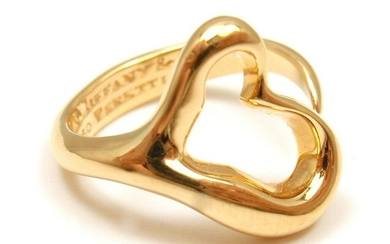 TIFFANY & Co. 18k YELLOW GOLD PERETTI OPEN HEART RING