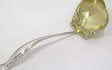 TOWLE STERLING SILVER GILT ANTIQUE SCROLL LADLE 10.25 IN