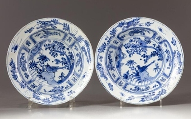 TWO CHINESE BLUE AND WHITE DISHES, WANLI PERIOD