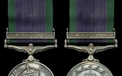 The G.S.M. awarded to Marine D. M. Wilson, 45 Commando, Royal Marines, who was killed in action...