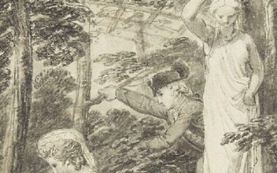 Thomas Stothard RA, British 1755-1834- An illustration for 'Betsy Thoughtless'; pencil and grey wash on paper, 11.5 x 7 cm. Provenance: With Thomas Agnew & Sons, London [No. 32923].; Private Collection, UK. Literature: S. M. Bennett, 'Thomas...
