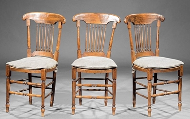 Three French Provincial Walnut Side Chairs