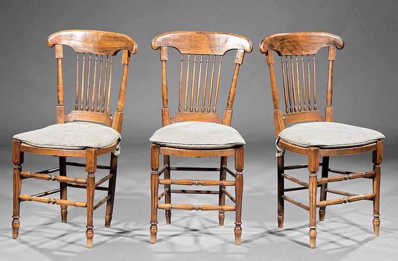 Three French Provincial Walnut Side Chairs
