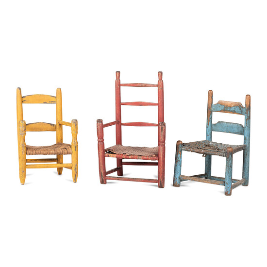 Three Paint Decorated Child's Chairs