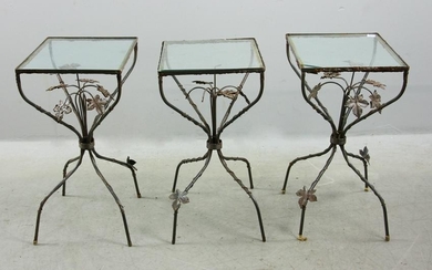 Three Scully & Scully Wrought Iron Snack Tables