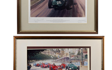 Three limited edition driver signed motorsport prints