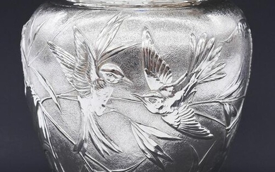 Tiffany & Co. ''Audubon'' Sterling Bird Vase