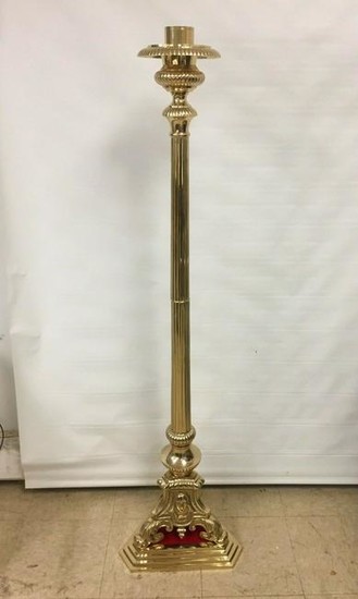 Traditional 60" ht. Paschal Candlestick + Solid Brass +