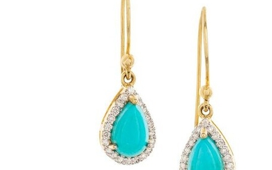 Turquoise and Diamond Ring and Earrings