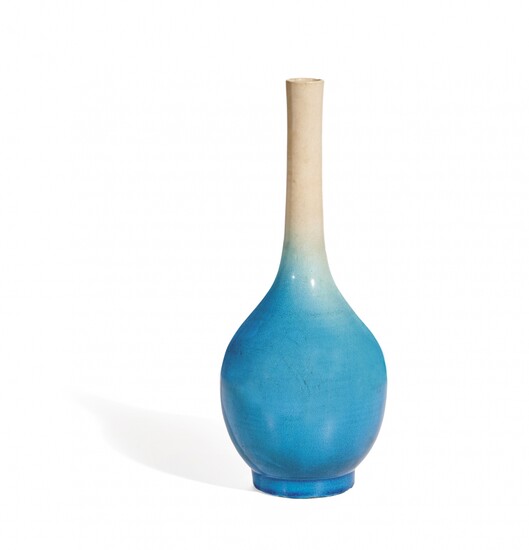 Turquoise glazed porcelain bottle vase China, Kangxi reign