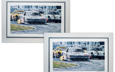 Two Matted Artist's Proof Prints Featuring Paul Newman's "Nobody's Fool" Ford Mustang