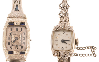 Two White Gold Vintage Watches