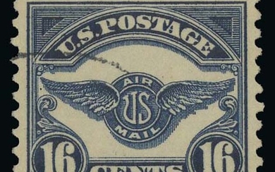 United States: Air Post 16c dark blue Air Post, used, with light cancellation, exceptional cen...