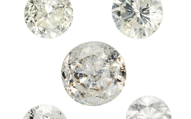 Unmounted Diamonds Diamond: Round brilliant and full-cut weighing 3.38...
